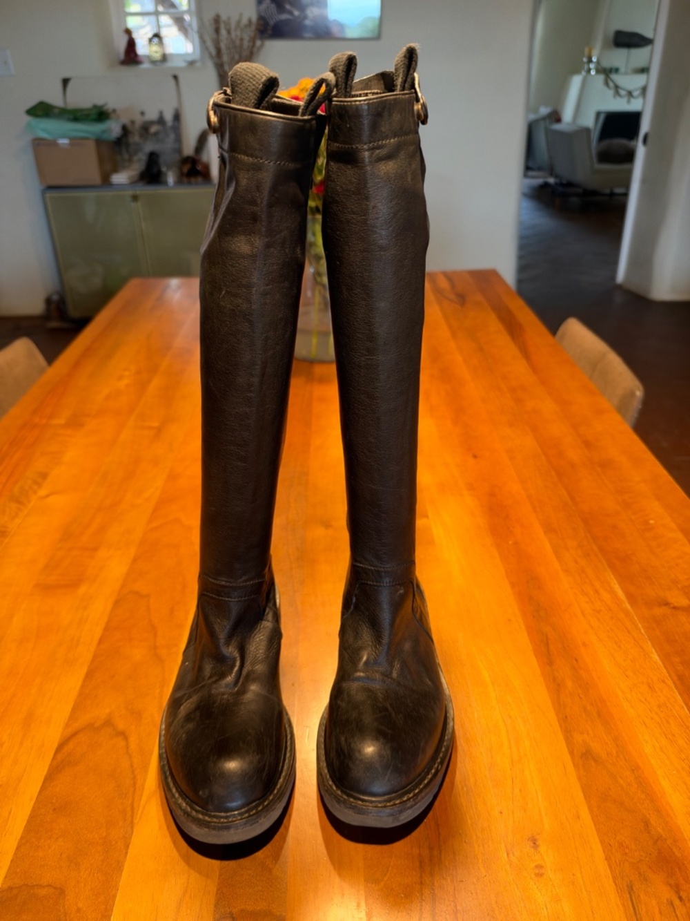 RICK OWENS Tall Black Leather Boots